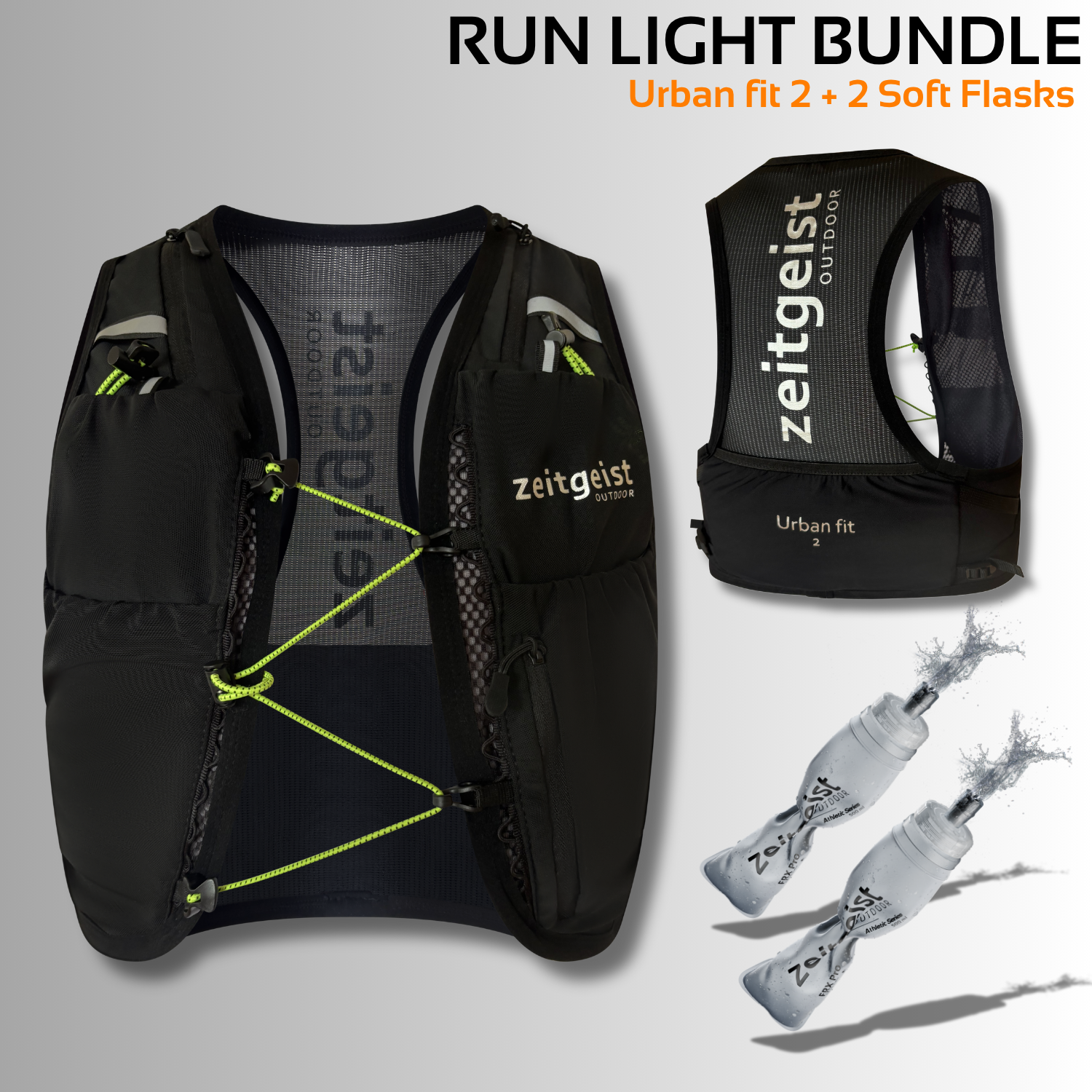 zeitgeist outdoor schlafsack Run Light Bundle (Urban fit 2 + 2x Soft Flasks) – zeitgeist OUTDOOR