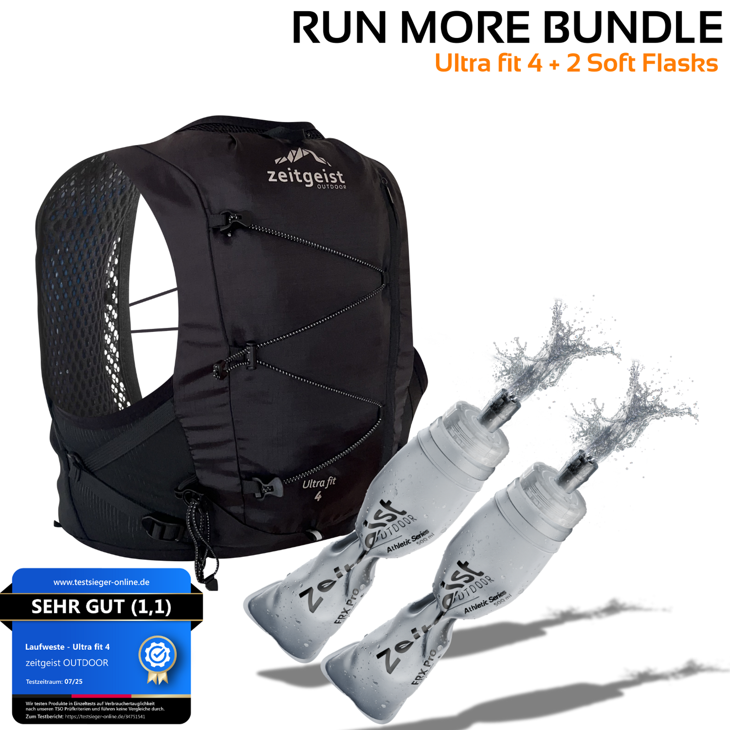 Run More (Ultra fit 4 + 2 Soft Flasks)